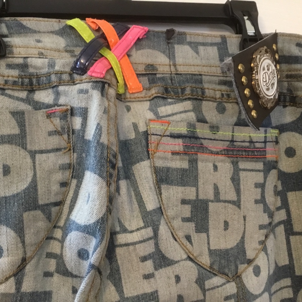 Unique Beyoncé Dereon All Over Jeans (Lapel flap needs stitching) NICE! - Picture 7 of 16
